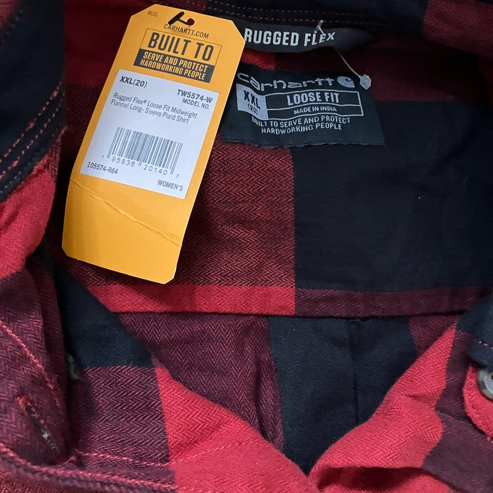 Carhartt Red and Black Casual Button Down Shirt - Picture 3 of 5